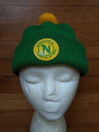 Vintage Nhl Minnesota North Stars Pom Winter Knit Hat Cap Beanie Hockey 80s 90s