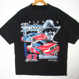 Vintage 90s Richard Petty Nascar T - Shirt Xl 2xl American Hero 2 - Sided Graphics