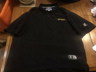 Men’s Vintage Pro Line Starter Nfl Pittsburgh Steelers Black Polo Shirt Xl