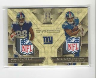 2017 Spectra Synced Gold Nfl Shield Tag Evan Engram/sterling Shepard Giants 1/1