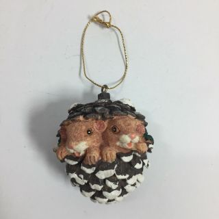 Vintage Christmas Ornament Mouse Squirrel Pine Cone Acorn Design - 2.  5 " Tall