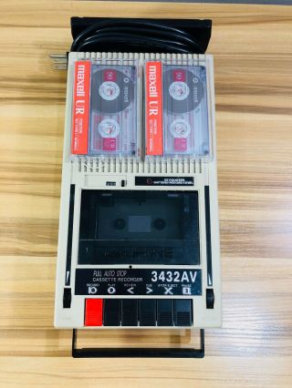 Vintage Califone 3432av Portable Cassette Tape Recorder Deck With 2 Types -