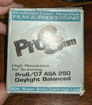 Pro8mm Color Negative Pro8/07 Asa 250 Daylight Balanced 50ft 8mm Cartridge