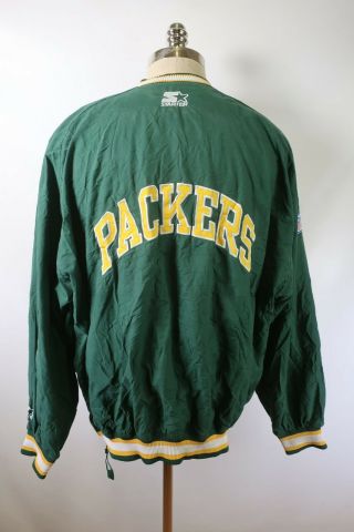 C7302 Vtg Starter Green Bay Packers Nfl Football Pullover Jacket Size Xl