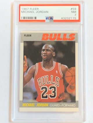 1987 Fleer Michael Jordan Psa 7 Chicago Bulls 59