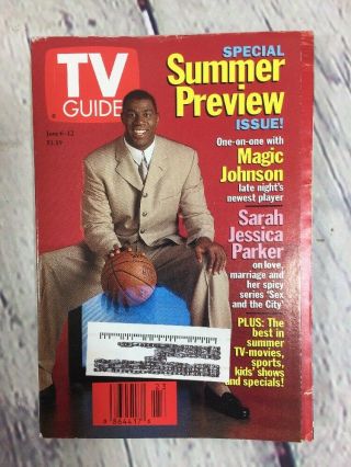 Vintage 1998 June 6 - 12 Tv Guide - Magic Johnson On Cover