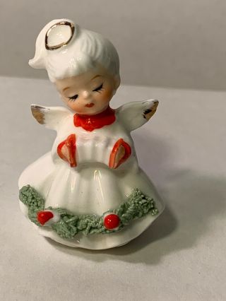 Vintage Napcoware Bone China 2 " Christmas Angel Accordion Ceramic Figure Taiwan