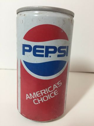 Vintage Pepsi - Cola Steel Pop Can/red - White - Blue 12 Oz Opened Can