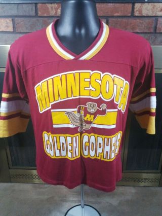 Vintage Minnesota Golden Gophers Ncaa 3/4 Sleeve Shirt Mens Size Small Retro