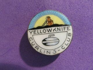 Vintage Sterling 925 Silver Yellowknife Curling Club Pin