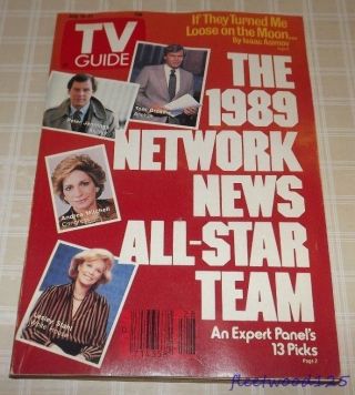 Vintage 1989 July 15 - 21 Tv Guide - The 1989 Network News All - Star Team On Cover
