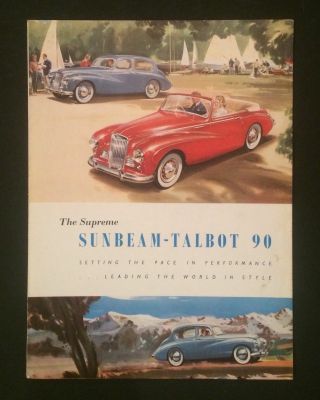Vintage Rare Sales Brochure Sunbeam Talbot 90 Sports Car Classic 1950