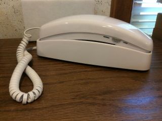 Vintage At&t 210 Basic Trimline Corded Phone Wall - Mountable White With Cord