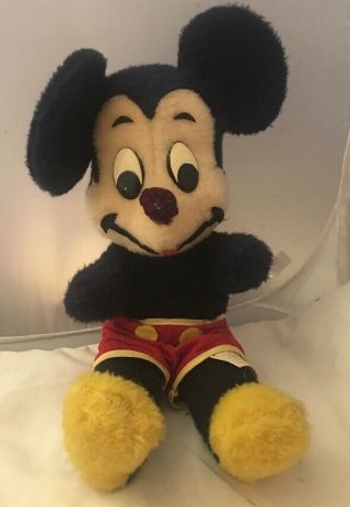 California Stuffed Toys Vintage Mickey Mouse Plush Toy 15”