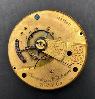1903 Waltham 18s 7j Antique Pocket Watch Movement No.  1/1883 12870471 Hc