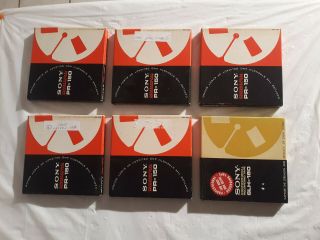 6 Count - Sony Pr - 150/180 Professional Recording Tape 7 " Reel To Reels