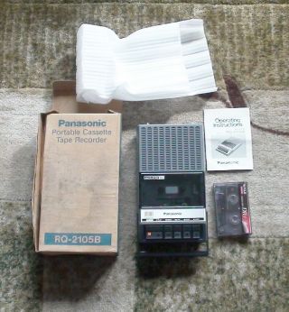 Vintage Panasonic Portable Cassette Tape Recorder Rq - 2105b 100 &