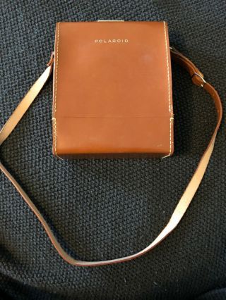 Vintage Polaroid Leather Carrying Case Bag With Shoulder Strap