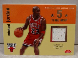2007 - 08 Ud Fleer Michael Jordan Missing Links Mj - 3 Chicago Bulls Jersey Relic