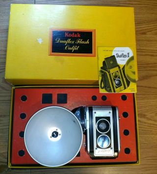 1950s Kodak Flash Outfit Duaflex Ii Box Camera Orig Box 620 Film Kodet Lens