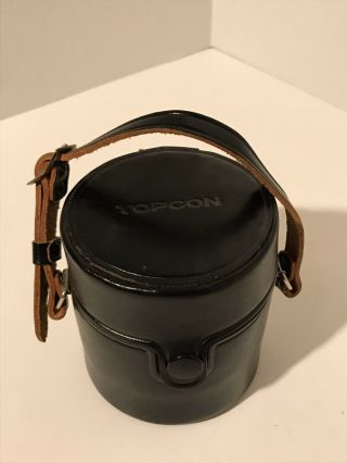 Topcon Lens Case - Leather - Black - Vintage - 6cm By 7cm Interior
