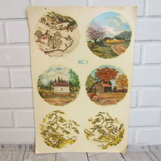 Vintage Water Transfers Decals Four Seasons Meyercord Rc - 1 Outdoor Nature Asian