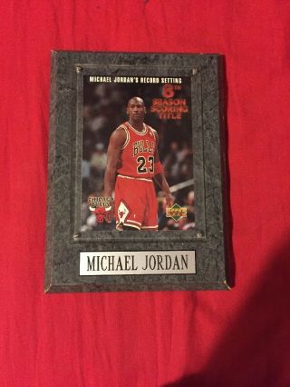 Michael Jordan Chicago Bulls Plaque Frame Upper Deck 8th Season Scoring Title