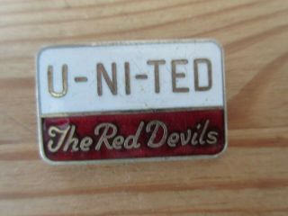 Vintage 1970s Manchester United Football Club Enamel Badge - Red Devils