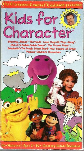 Kids For Character Vhs 1996 Barney Babar Tom Selleck Lamb Chop Nick Jr Vintage