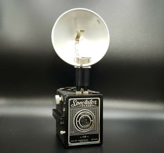 Vintage Pho - Tak Spectator Flash Box Camera Model 120 W/flash Attachment