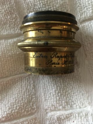 Very Rare Emil Busch Rapid Aplanat Vintage Brass Lens