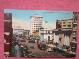 Douglas Street,  Victoria.  B.  C.  Canada 2 Vintage Coloured Postcard C.  1930 