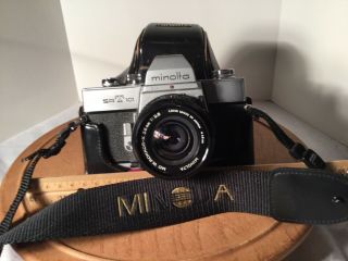 Minolta Srt101 35 Slr Camera With Lens,  Case And Strap
