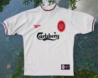 100 Authentic Liverpool 1996 - 97 Reebok Carlsberg Vintage Away S (7/10)