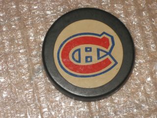 Montreal Canadiens Puck Blank Back Circa 1975 Decal Logo