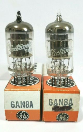 2 Matching Ge 6an8 A Vacuum Tubes / Nos On Calibrated Hickok