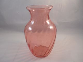 Vintage Pilgrim Cranberry Swirl Glass Vase 5 1/2 " T