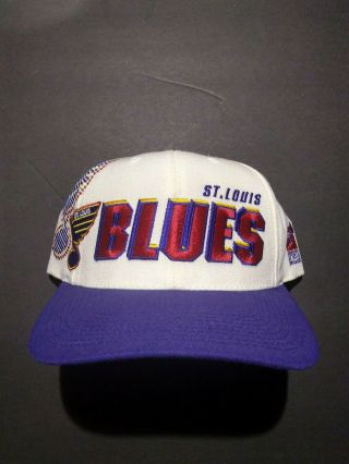 St.  Louis Blues Hockey Baseball Cap Hat Nhl Snapback Center Ice Blue Note