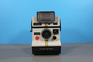 Vintage Polaroid Sx - 70 One Step Land Camera Rainbow White W/q - Light,