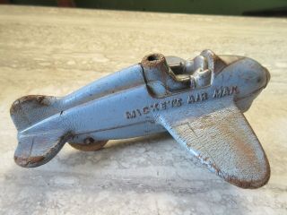 Old Vintage Mickey Mouse Air Mail Airplane Toy Viceroy Sunruco 2