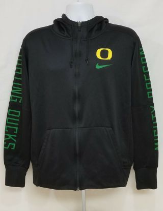 Oregon Fighting Ducks Football Team Issued Nike Zip Up Jacket With Hood Men 