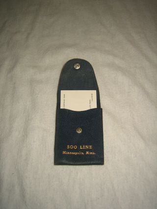 Vintage Soo Line Railroad Leather Business Card Holder