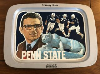 Penn State Coca Cola Joe Paterno 1977 Tray