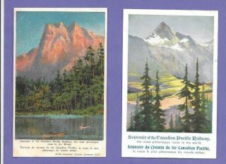 Canadian Pacific Railway Issue Canada 2 Vintage Old Postcards Le