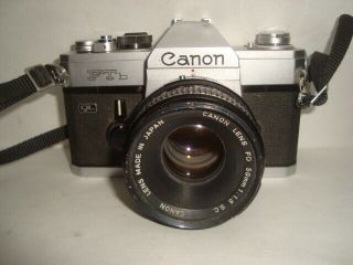 Vintage Canon Ftb Ql 35mm Film Camera,  Lens Fd 50mm 1.  18 / 50mm