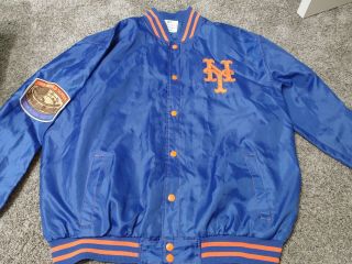 York Mets World Series Jacket 1969 1986 Patches Pre Owned Xxl