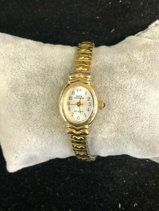 Vintage Sarah Coventry Supreme Gold Tone Stretch Band Ladies Watch Battery 2