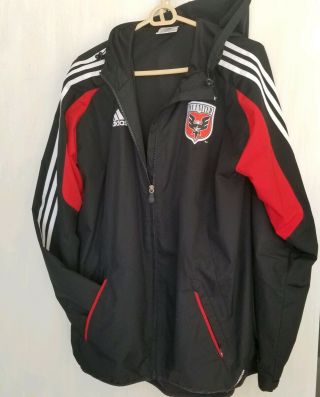 Adidas Mls Dc United Jacket Zip - Up Black Soccer Jacket Mens Size Medium