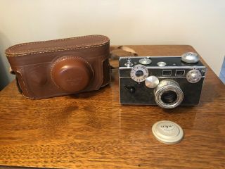 Vintage Argus 50 Mm Coated Cintar Lens 35 Mm Camera W/ Leather Case
