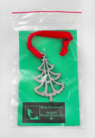 Vintage Rune Tennesmed Swedish Pewter Christmas Tree Ornament 2 " Sweden
